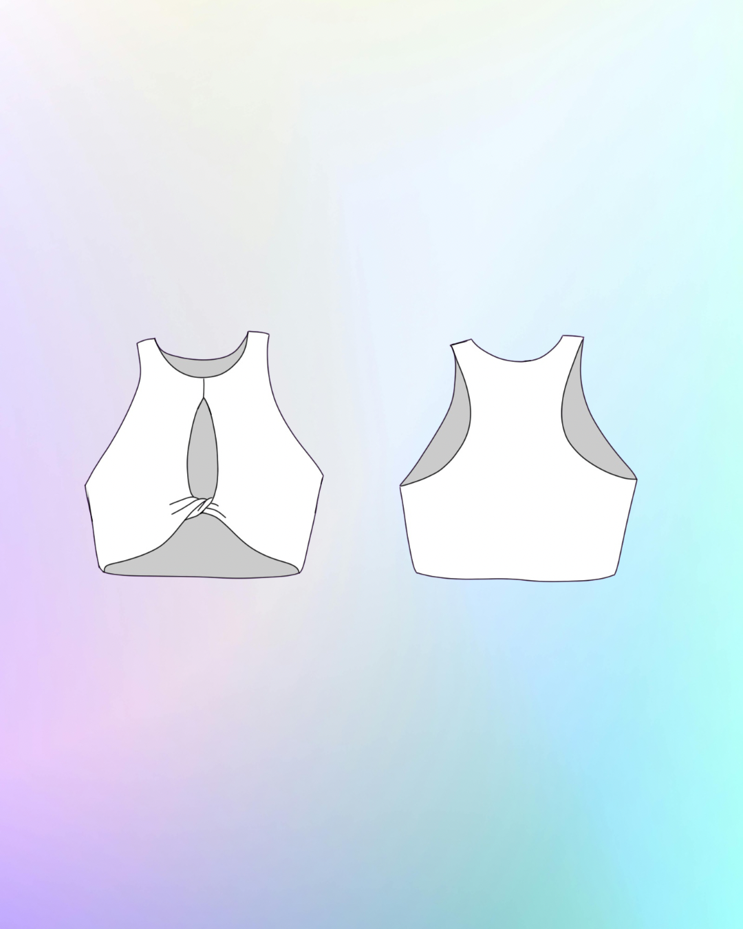 Line drawing of garment for sewing project